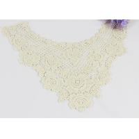 China Cotton Hollow Water Soluble Lace Neckline Applique Trim With Rose And Sakura Design factory