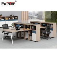 Quality Wooden Cubicle Office Workstation Two Color Seamless Stitching OEM for sale