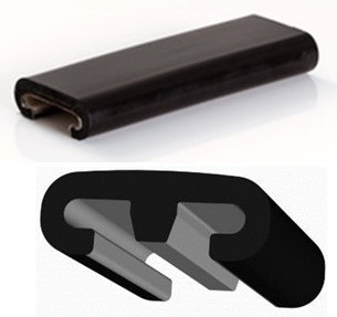 Quality Escalator handrail,  black color, rubber(SBR), V type, polyester fibe sliding layer for sale