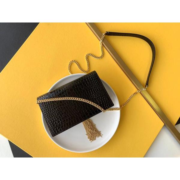 Quality Calfskin YSL Black Bag Gold Chain Kate Small Tassel for sale