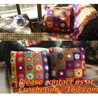 China Handmade crocheted blanket handmade carpet yarn crochet decoration color block flower blanket factory