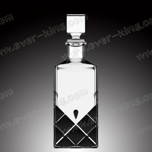 Quality 700ml Customized Square Brandy Glass Bottle for sale