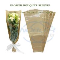China V Shaped Bopp Reusable Needle Perforated Fresh Cut Flower Bouquet Sleeves Bags factory