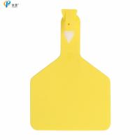 China Custom Yellow 46*58mm Cow Ear Tag Tpu Material One Piece For Cattle factory
