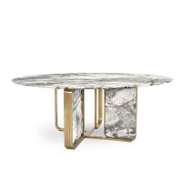 China Luxury Furniture Round Dining Tables Marble Top Italian Dinner Table Restaurant Tables for sale