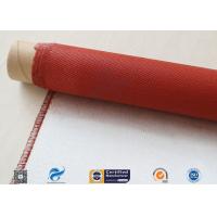 China 0.5mm Red Silicone Coated Fiberglass Fabric Cloth For Thermal Insulation factory