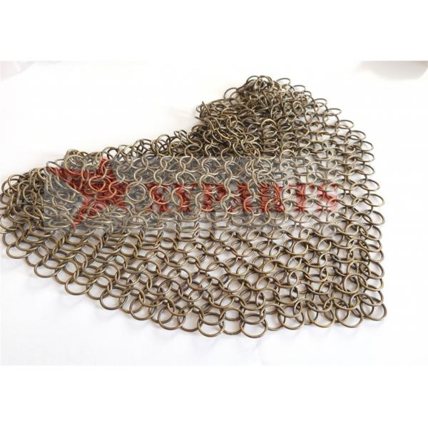 Quality PVD Finished Copper Weld Ring Mesh Facade for sale