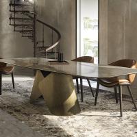 China Luxury Modern Ceramic Marble Top Dining Table 2400mm Length  High End factory
