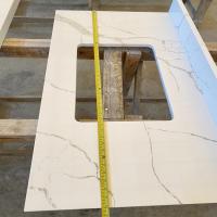 China Seamless Miter Edge Marble Granite Kitchen Countertops Honed Finish factory