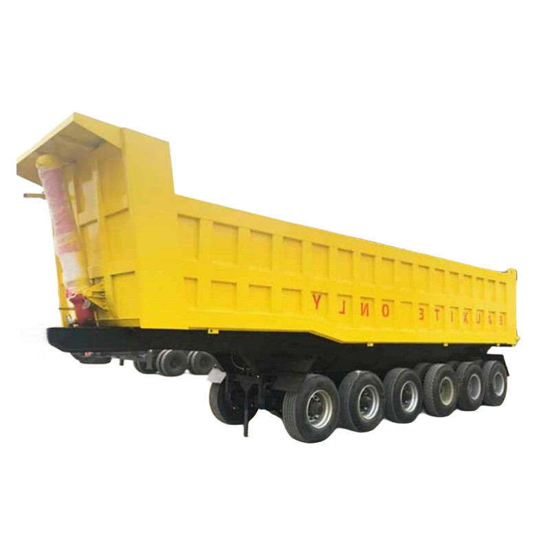 China H Beam 6 Axle Dump Semi Trailer Truck 50cubic Meters Volume factory