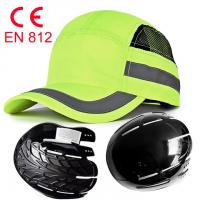 China Fluorescent Green Reflective Safety Helmet Shock And Collision Proof Lightweight Protective Cap CE EN812 Bump Cap factory