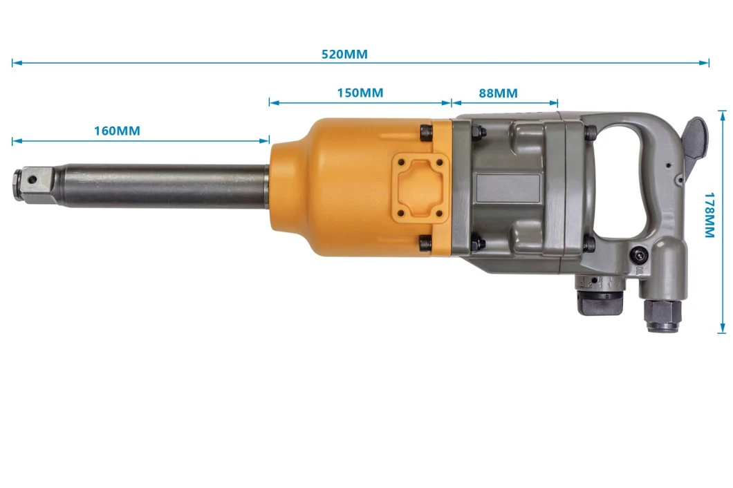 1 Inch Square Drive Air Tool Magnesium Pneumatic Impact Wrench Air Impact Wrench