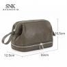 China Travel Portable PU Leather Makeup Cosmetic Bag with Double Zipper factory