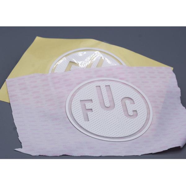 Quality Custom Clothing Silicone Heat Transfer Labels With White Cut Out Logo for sale