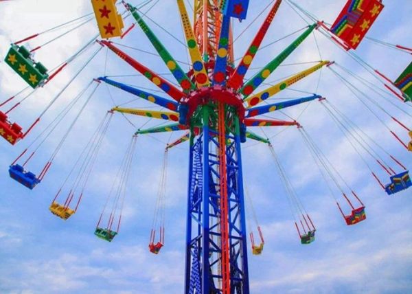 36p drop tower amusement ride with rotating flying chair and