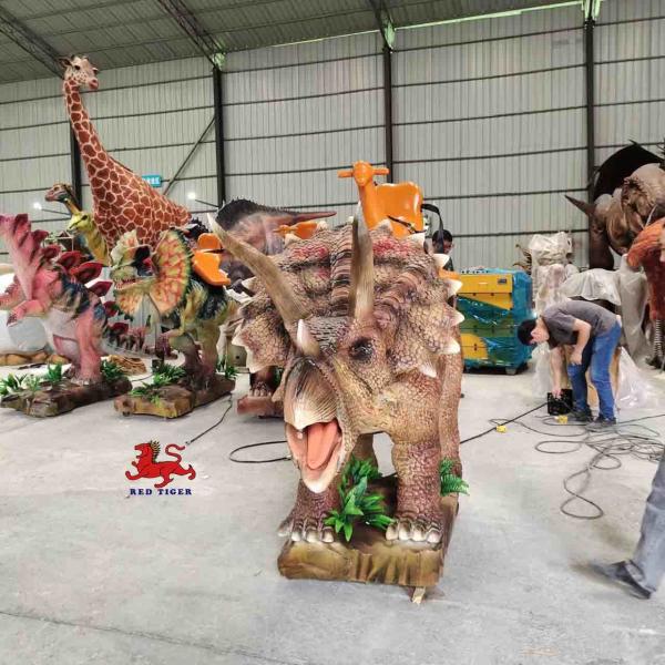 Quality Indoor Animatronic Triceratops Ride On Dinosaur Customized Size for sale