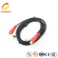 China Custom Red White RCA To RCA Cable Female To Male Wire Cable Molding Connector 3.5 Stereo Cable factory