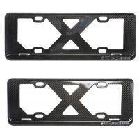 China Genuine Carbon Fiber License Plate Frame Red Silver Chinese Car Plate Electric Vehicle factory