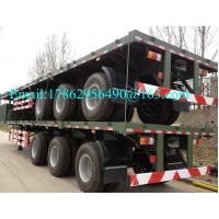 China Three Alxes 40ft Heavy Duty Semi Trailers Flatbed Truck With 28 Tons Landing Gear for sale
