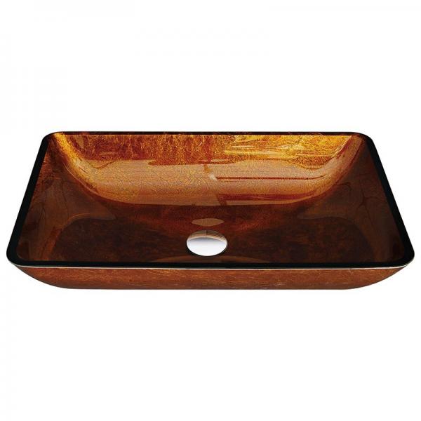Quality 110mm Rectangular Table Top Wash Basin Table Top Counter Design Tempered Glass for sale