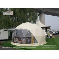 China Large Luxury Glamping Tents , 7m Geo Shelter Dome Tent With Roof Lining for sale