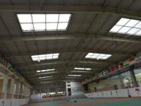 China ASTM Material Sport Center Or Garage Steel Frame With White Colour factory