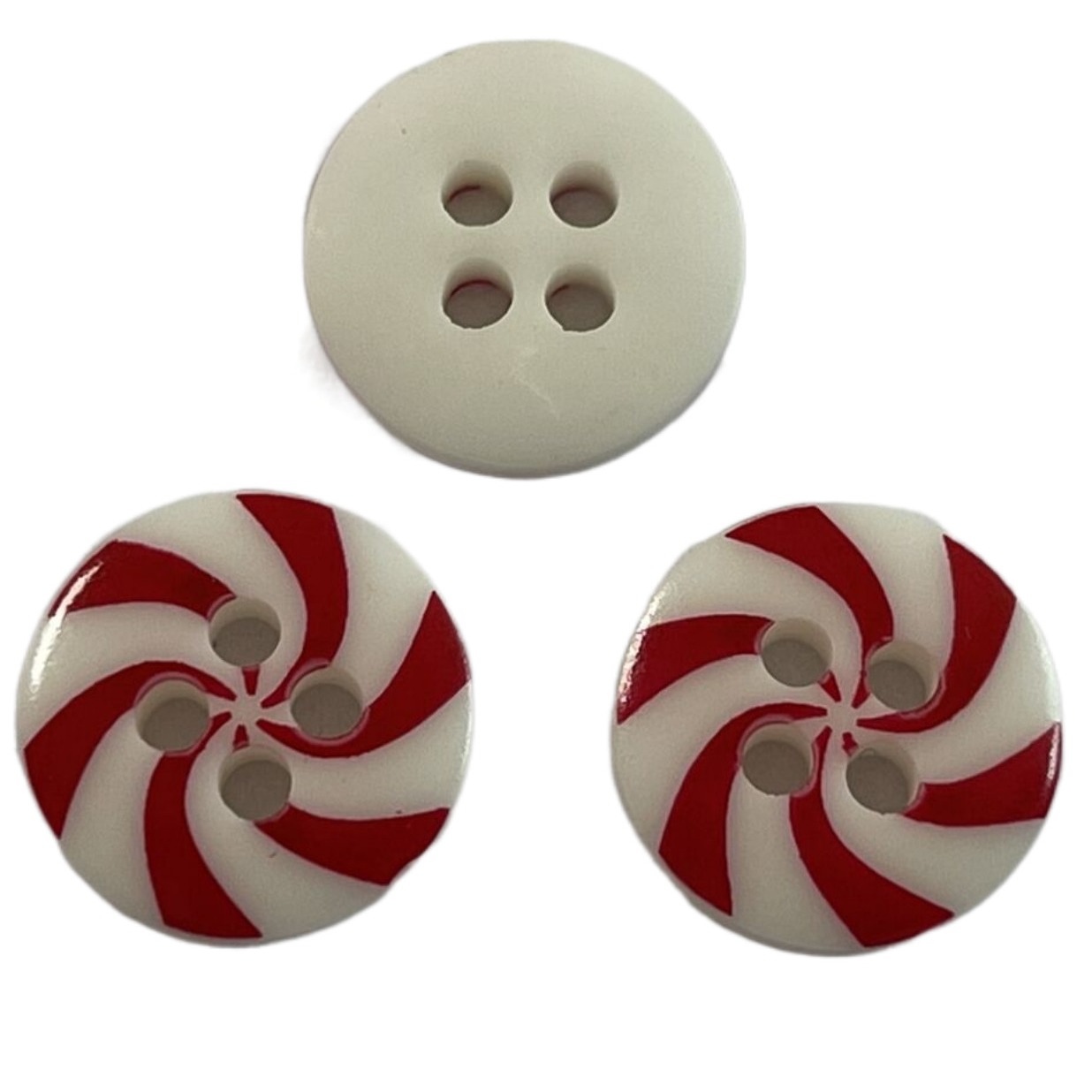 China White Chalk Buttons With Red Silk Print 20L For Shirt Blouses factory