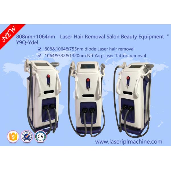 Quality 808nm Diode Hair Laser Removal Machine / Q - Switch Nd Yag Laser Tattoo Removal for sale
