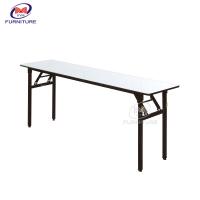 China PVC Hotel 8 Foot Banquet Table Marriage Hall Dining Table with Folding Leg factory