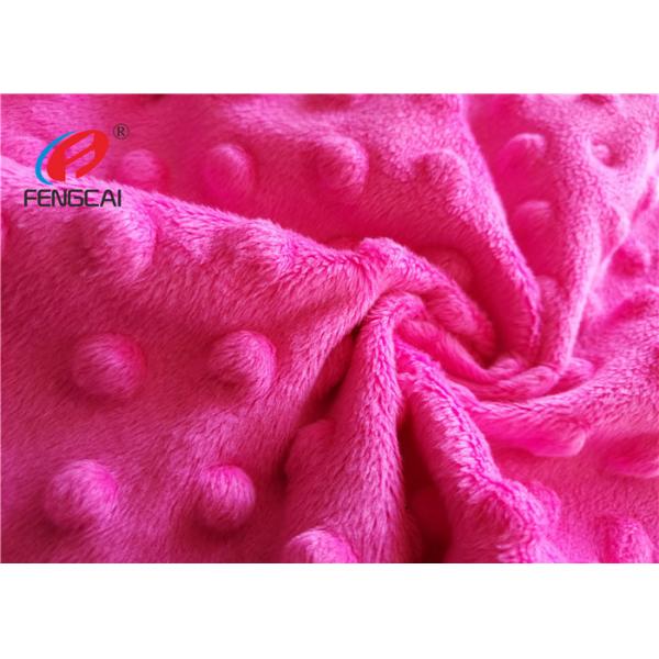 Quality 100% Polyester Minky Plush Fabric / Minky Dot Blanket Fabric For Making Baby Blankets for sale