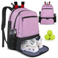 China Custom Tennis Backpack For 2 Rackets With Separate Shoe Space To Hold Badminton Squash Racquets factory