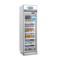 China 400L Supermarket Single Glass Door Refrigerator Showcase Upright Display Freezer Commercial Refrigerator Equipment factory