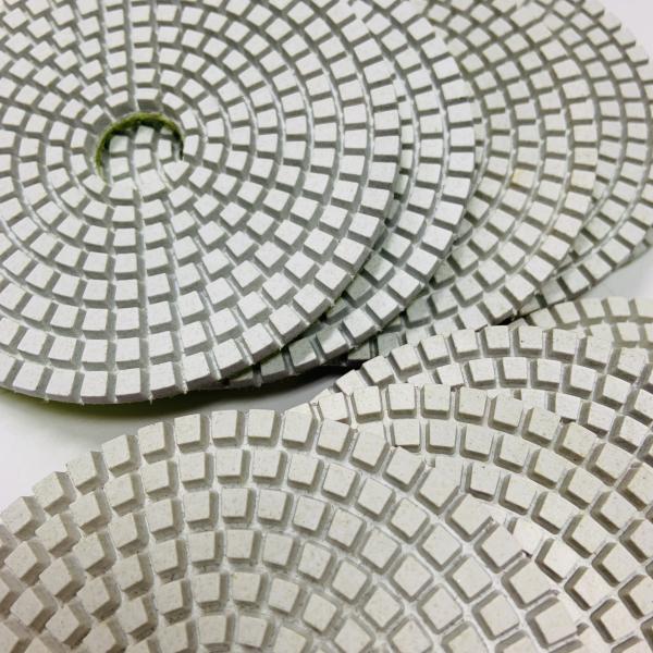 Quality White 3 Step 100mm Resin Wet Diamond Polishing Pads for sale