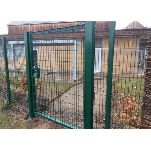 Quality HGMT Round Post 3D Mesh Metal Garden Fence Gate for sale