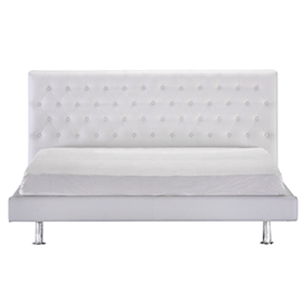 China White Practical Queen Size Upholstered Bed , Multipurpose Small Queen Bed factory