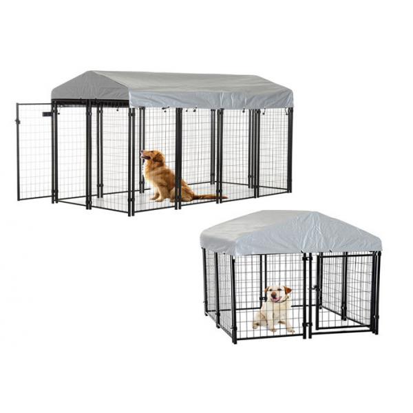 Quality Galvanized Double Dog Kennel Panels , Dog Run Panels Outdoor Large Size for sale