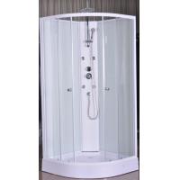 China Customized Corner Shower Stall , Curved Corner Shower Units White Painted Profiles for sale
