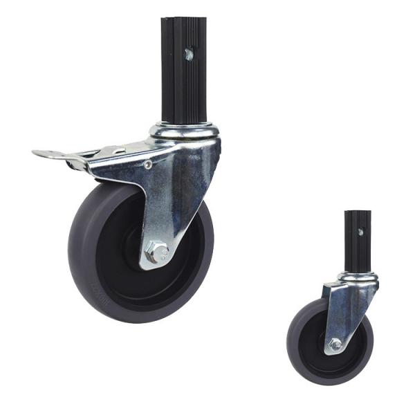 Quality TPR Square Expanding Stem Caster , 4 Inch Lockable Trolley Wheels for sale