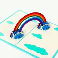 China OEM ODM Rainbow Pop Up Card DIY , 3D Happy Birthday Card A5 Size factory