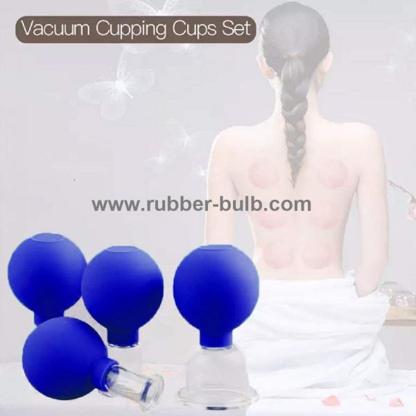 Quality 4 Pieces Glass Facial Cupping Set-Silicone Vacuum Suction Massage Cups Anti for sale