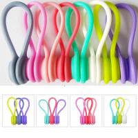 China Silicone Magnetic Cable Ties Reusable Cable Organizers Earbuds Cords USB Cable Manager Keeper Wrap Ties Straps Bookmark factory