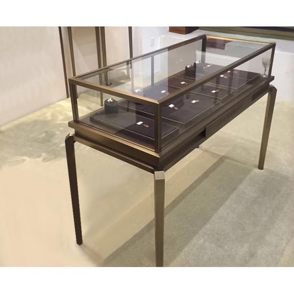 Quality Multi Color Glass Jewelry Display Case / Modern Jewelry Showcases Luxury Style for sale