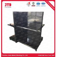 China Stores Black 2 Tier Shelf Punched Back Panel Powder Coating Rack factory