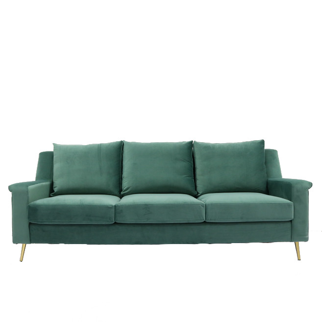 China Forest Green ODM Living Room Sofa With Metal Leg factory