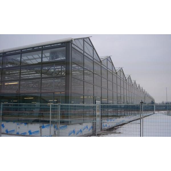 Quality UV Protection Rectangular Glass Covered Greenhouse Water Resistance for sale