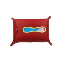 China 19.5*12*6cm Leather Tissue Box Cover Red Suede Multi Function for sale