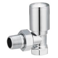 Quality Standard Modern Angled Radiator Valves 1/2 inch x1/2 inch For Steel Pipe Chrome for sale