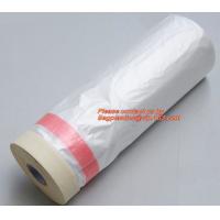 China 43.3 inch roll Plastic Pre-taped Masking Film, Drop cloth, masker roll for Car Paint, plasti dip masking, auto paint ove factory