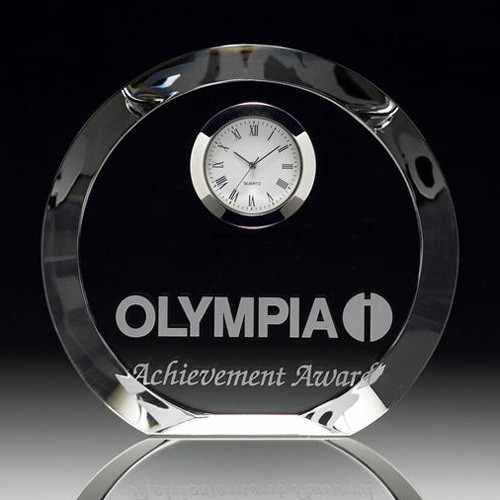 China Beautiful Crystal Watches Desk Watch Recognition Awards Logo Custiomized factory