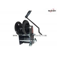 China 2000lbs Black Powder Coated Portable Hand Winch , Hand Crank Boat Winch factory